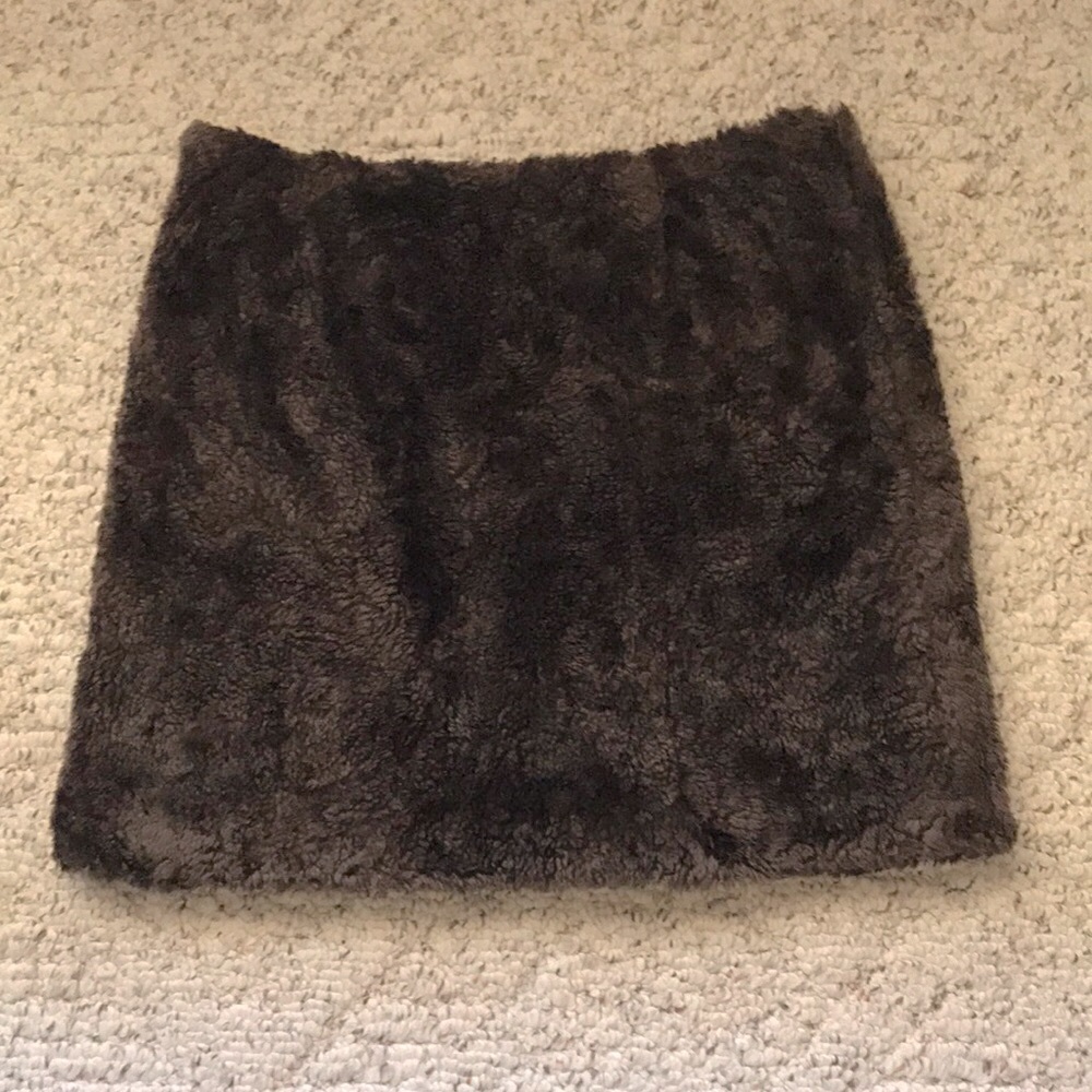 Fun brown fuzzy mini skirt